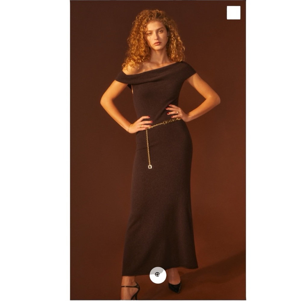Reformation Women’s Paulette Brown Midi Cashmere Sweater Dress - Americano